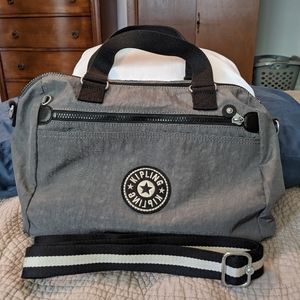 LIKE NEW Kipling Nylon Convertible Dome Satchel - Sophie, Gray